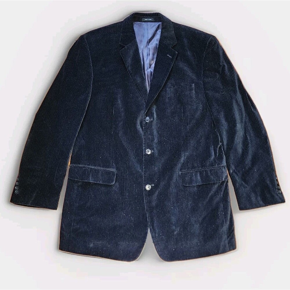 CALVIN KLEIN Men's 42L Velvet Corduroy Striped Blazer Jacket - Three Button